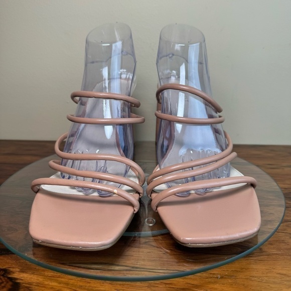 NEW NINE WEST Strappy Open Toe Heel Sandals Platform Block Heels - Picture 5 of 16